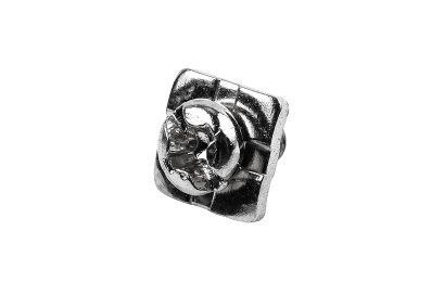 [E] น็อตยึดสายไฟ สแตนเลสชุบนิกเกิ้ล M3.5x6 mm พร้อมแหวนทรงสี่เหลี่ยม ขนาด 8x8 mm